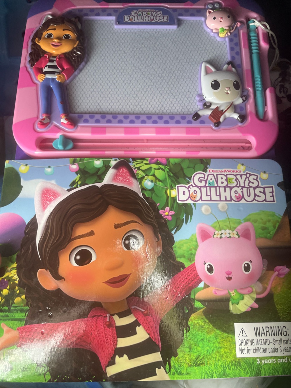 DreamWorks Gabby's Dollhouse Pink Magnetic Drawing Board with Character Art